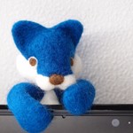ブラねこ＊ブルー「お昼寝は大事にゃ」＊手足グルグル＊羊毛フェルト