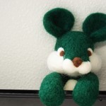 もぐもぐネズミ＊「たくさん ほっぺに入れたいの」＊パソコン＊羊毛フェルト