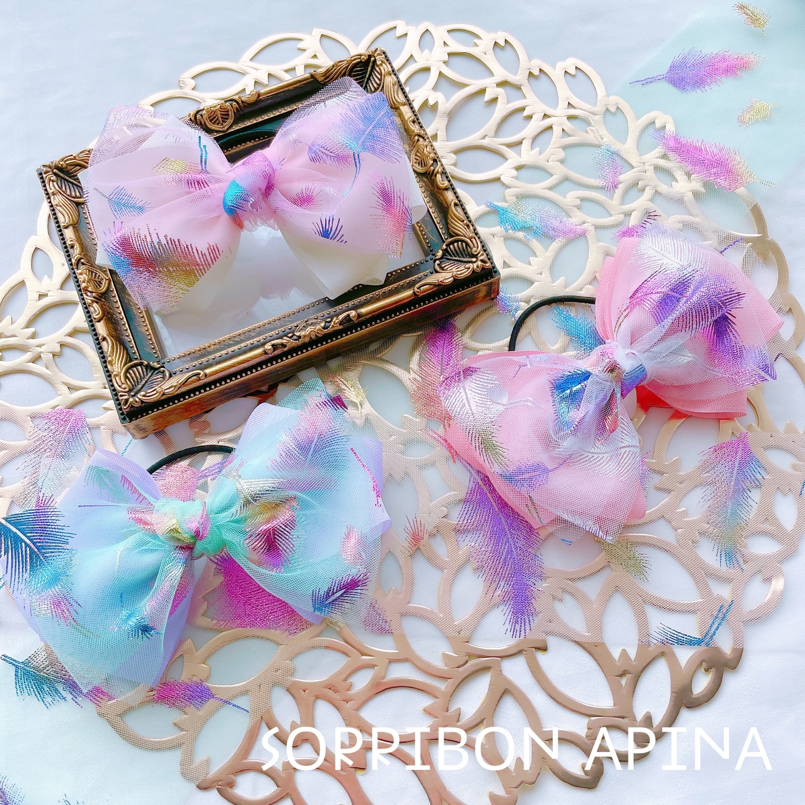 チュールリボン♡シャカシャカリボン♡マーメイド ♡ヘアゴム♡アリエル チュールリボン♡シャカシャカリボン♡マーメイド ♡ヘアゴム♡アリエル