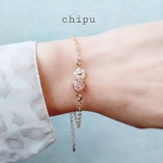 【bracelet】小さなお花とちりばめパールのブレスレット