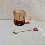sayan様専用大ドットボーダーのマグカップとスプーン