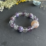 天然石ブレスレット◆桜瑪瑙×アメジスト