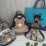 ☆リクエスト作品☆ひょっこりくまAP&黒ねこAP♪入園準備品7点セット
