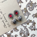 antique silver heart pierce / earring