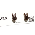 うさぴょんピアス🐰🤎ビターチョコレートカラー🍫