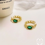 新作　ゴールド　シンプル　エメラルドカラー　イヤカフ　　イヤーカフ　ear cuff