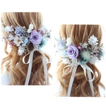 [一点もの] パープルバラ×リボンヘッドドレス♡