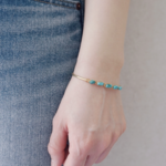 brass x stone「Turquoise」真鍮バングル　ターコイズ　天然石