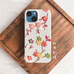 春よ、こい。(梅)〜和布刺繍 和柄スマホケース【iPhone13mini    現品】