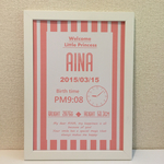 命名書 ⑯ 世界に１つだけ ♡ ベビーバース ポスター