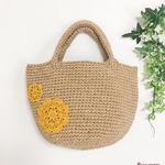 【受注製作】【内布オーダー可能】持ち手しっかり　麻ひもバッグ　かごバッグ　ハンドバッグ　春夏バッグ　春バッグ　夏バッグ　母の日