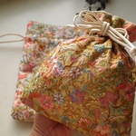 インド刺繍リボン巾着(185)