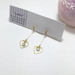 ハートが揺れるノンホールピアス/イヤリング/ピアス