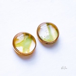 【SALE】フルイドアートピアス/イヤリング【ピスタチオ】丸   8mm