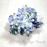 ブルースター【飾れる髪飾り】ディップアートのヘッドドレス　結婚式/成人式/卒業式　☆送料無料☆