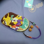 可愛いバンビ柄の花布あめ玉スマホポーチ