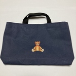 かわいいクマの刺繍入り小さめネイビートートバッグ564 