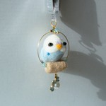 セキセイインコ◆羊毛フェルト◆スマホピアス◆ストラップ◆マスコット