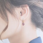 2月の誕生石＊14kgf＊カットが美しい宝石質アメジストのシンプルなピアス＊イヤリングに変更可能＊