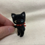 オッドアイ　モコモコ黒猫ちゃん　モールアート　モールベア 