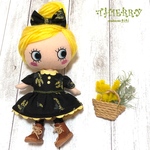☆THIERRY☆イーマリーちゃん着せ替えお洋服 ミモザパフスリーブワンピース　ヘアーリボン