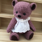 ハンドメイドテディベア風アンティークローズ色の大きめクマ🧸さんぬいぐるみ