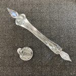 【JINガラス 気まぐれ試作室】蝋燭 ガラスペン ブルー ファイア