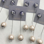 chain× pearl ピアス