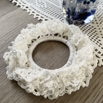 再販7♪ キラキラビーズのシュシュ＊White＊