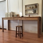 M'sワークデスク長机作業台テーブルハンドメイド(ミディアムウォルナット)