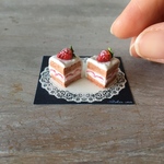 ミニチュア　苺のショートケーキ2ピース