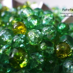 green×lime クラックビーズ6mm (12g) 約40個