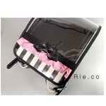 new  ランドセルカバー♡ 透明カバー　stripe×pink フリル*.•   ♡  横幅25.5cmまで対応size   *.•送料込*.•