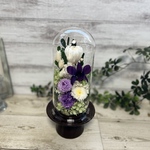 プリザーブドフラワー仏花 供花 ガラスカバー付き 花筒付き