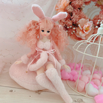 リカちゃん、22cmドール 用桃ウサギナイティセットno141