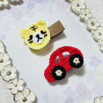 ✿トラさん&車　ベビーヘアクリップ♡ 出産祝い　ギフト　新生児　赤ちゃん　男の子　誕生日プレゼント