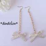 white race ribbon チェーンピアス＊27