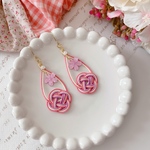花　pink  水引　イヤリング　or ピアス