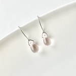 ひとつぶチェコドロップのピアス 桜 No.004A