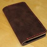 牛革 iphone6/6s 手帳型スマホケース　赤ステッチ