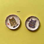 ミニチュア  cat day  お皿2枚