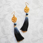 晴明桔梗耳飾り【夜色/望月】