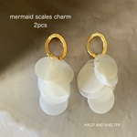 2pcs☆mermaid scales charm・matte white（スパンコールチャーム）