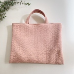 ヌビバッグ   ピンク ✩ キルティング レッスンバッグ   ピンク◇選べるワッペン◇