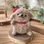 2/19(土)20:00発売！【小さなお人形】もふもふ赤りんごわんこ［毛糸&羊毛フェルト］