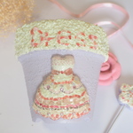 ~お花のピック付き🌼リメイク鉢·リメ鉢(2.5号)　『Dress鉢~sweetラベンダー💜』