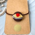 オムライス刺繍◇くるみボタン◇ヘアゴム