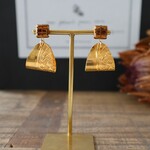 チェコ ガラス ビーズ と 真鍮 の ピアス イヤリング 