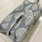 ボックスティッシュケース リーフ グレー
