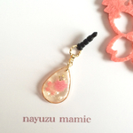 ＊桜レジン∞ビジュー付き＊イヤホンジャックピアス【522】